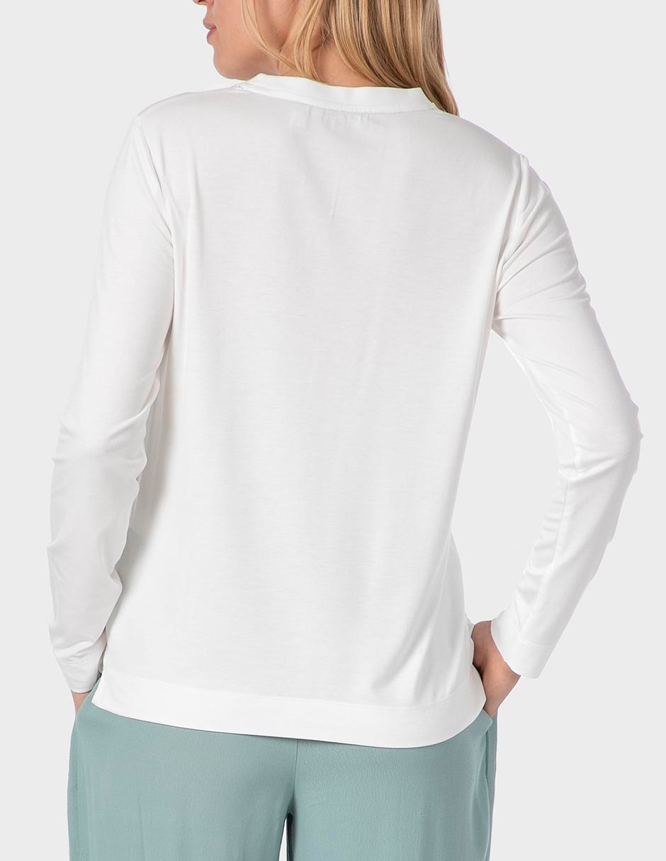 Playera manga larga cuello redondo para mujer 2
