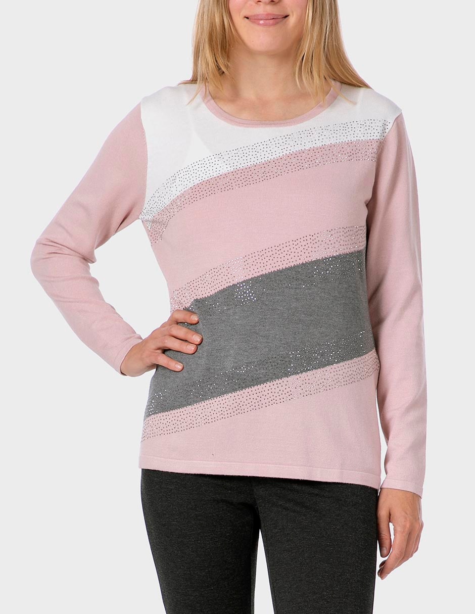Suéter cuello redondo para mujer