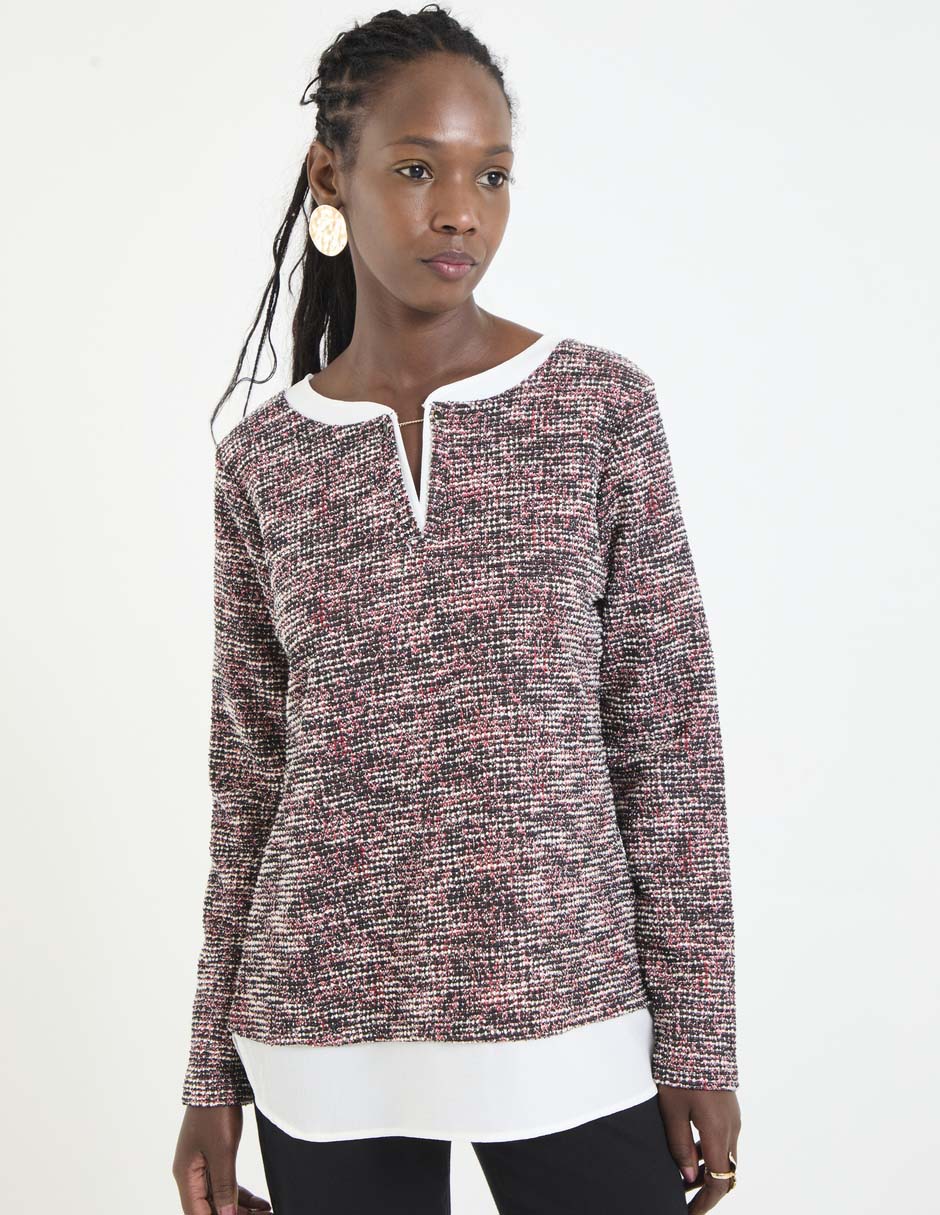 Playera manga larga cuello V para mujer Playera manga larga cuello V para mujer