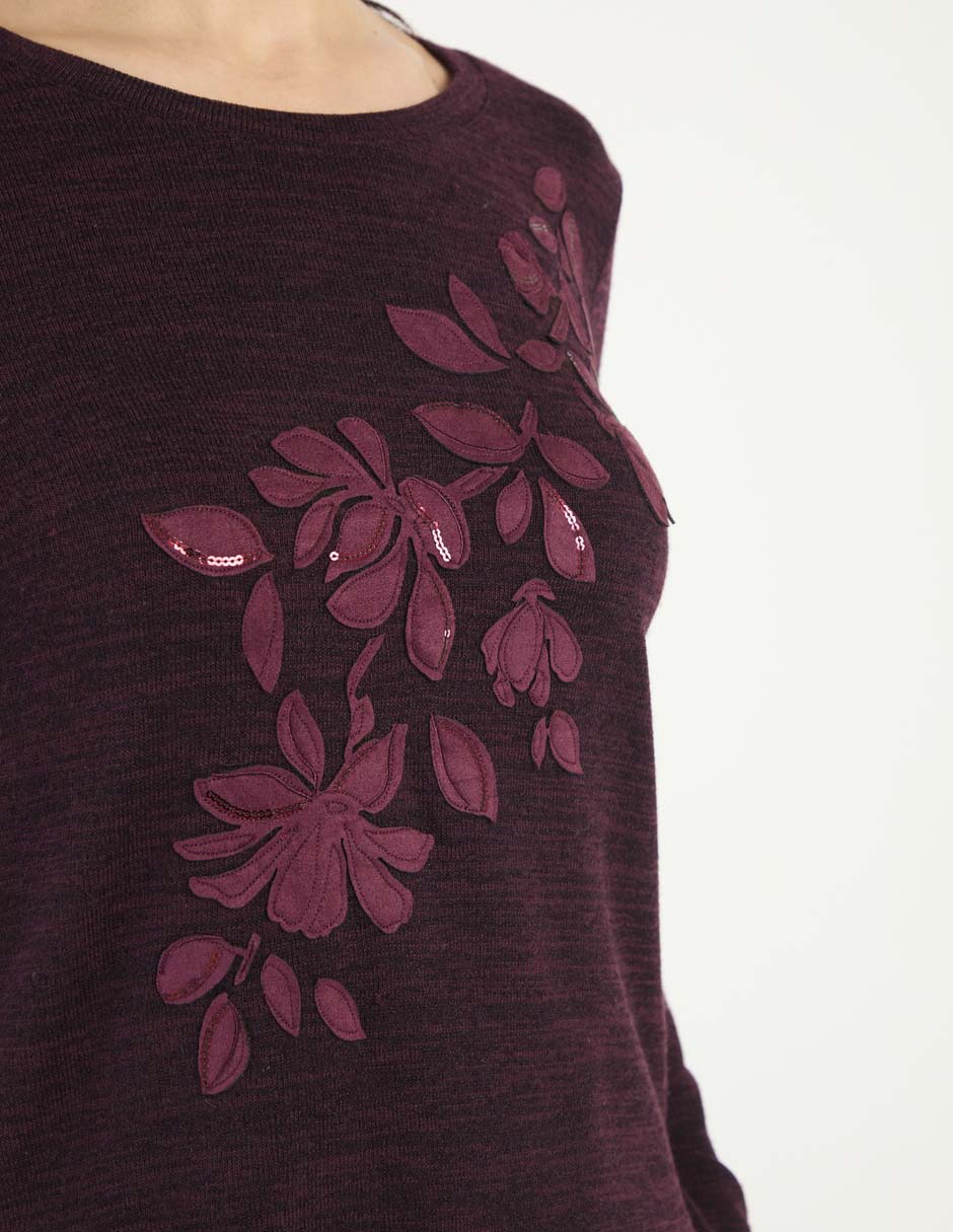 Playera manga larga cuello redondo para mujer 4