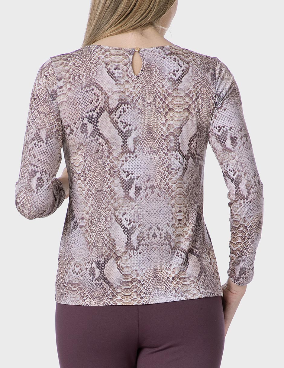 Playera manga larga cuello redondo para mujer 2