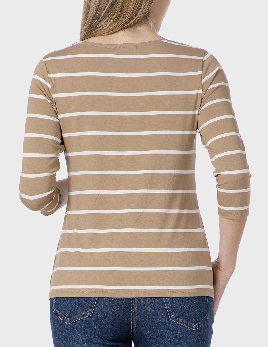 Playera manga 3/4 cuello redondo para mujer 2