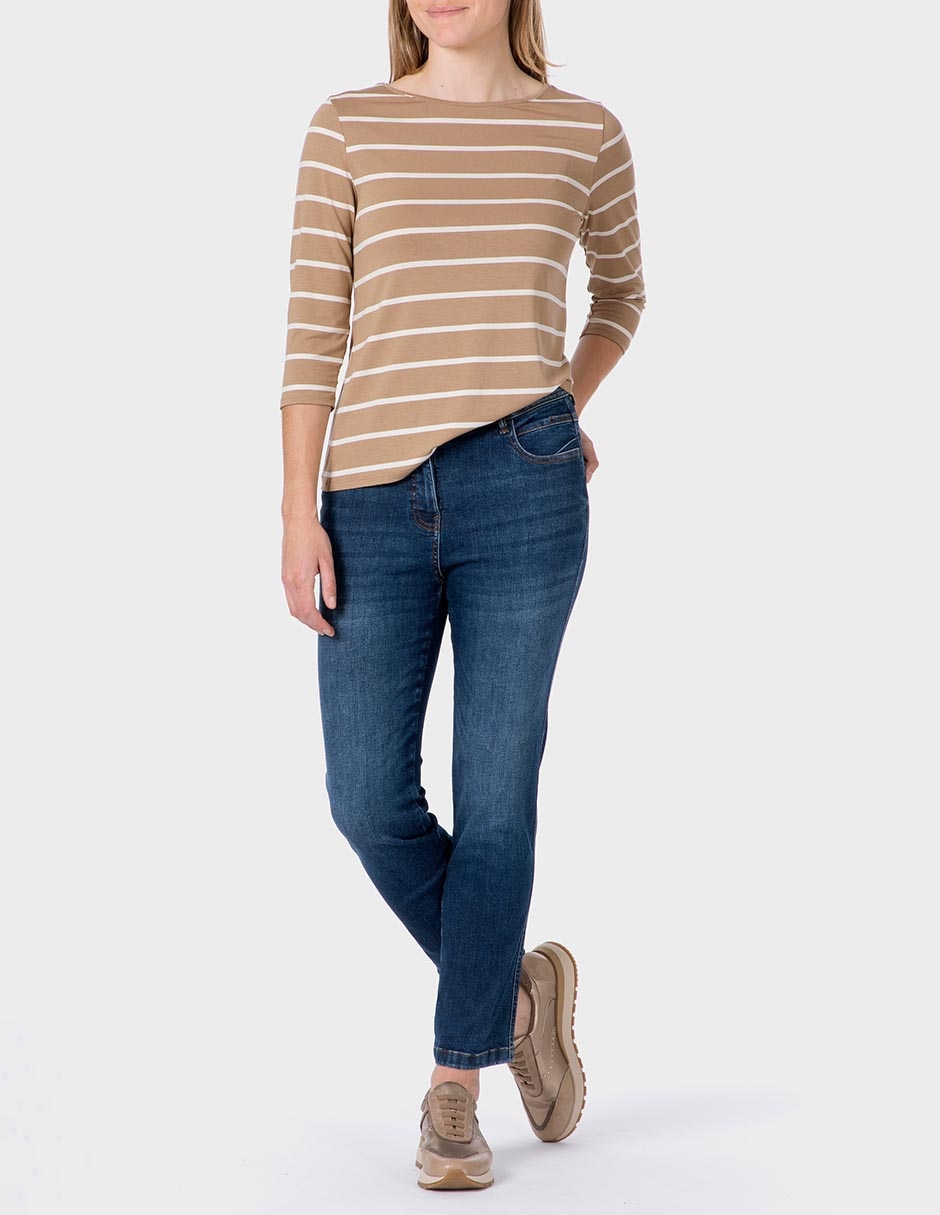 Playera manga 3/4 cuello redondo para mujer 3