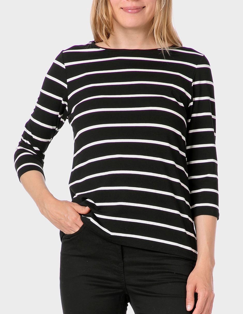Playera manga 3/4 cuello redondo para mujer