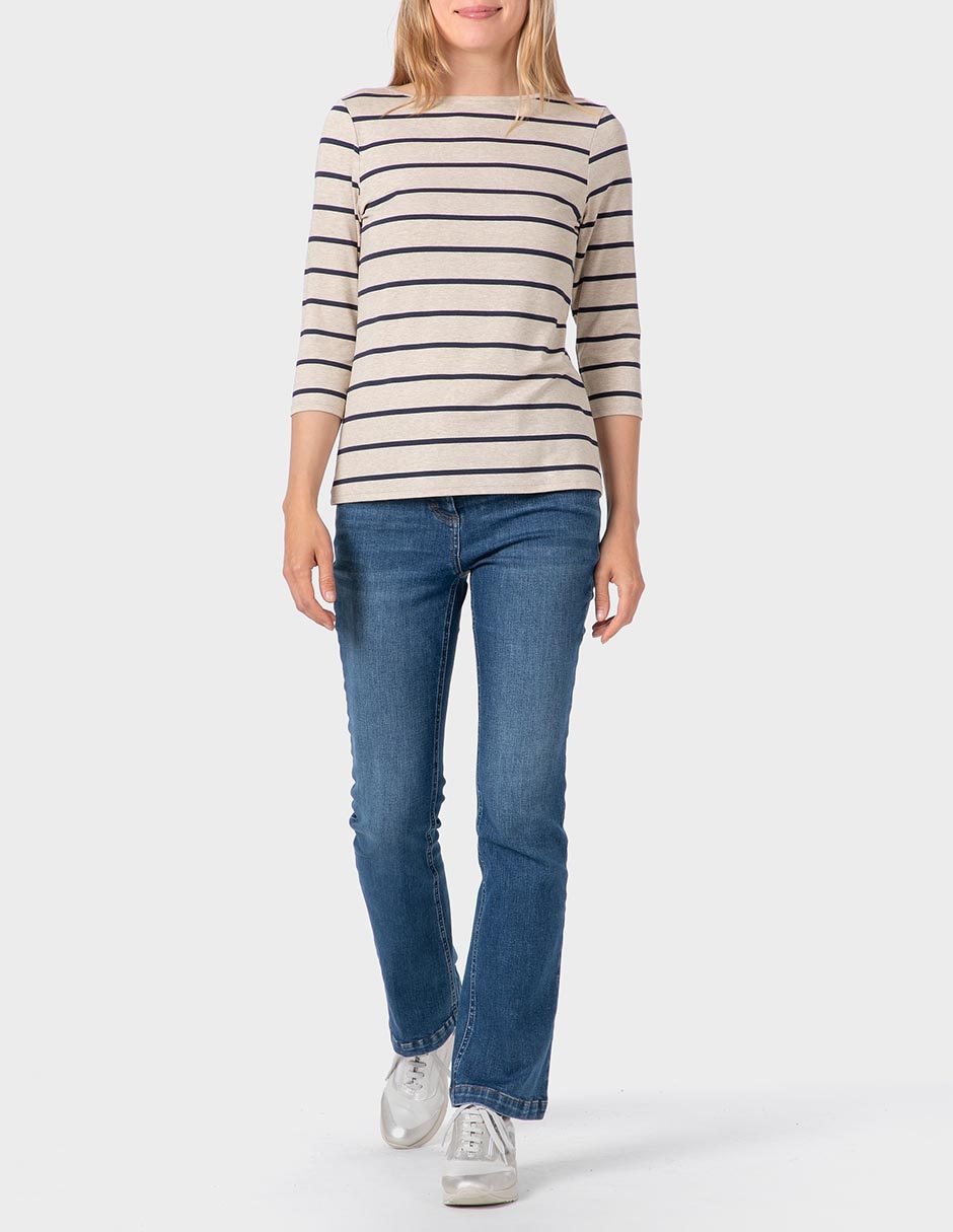 Playera manga 3/4 cuello ojal para mujer 3