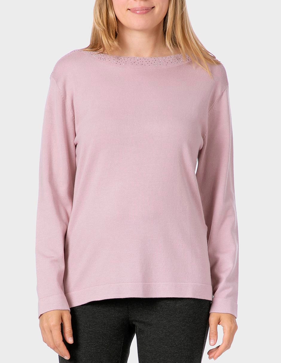 Suéter cuello redondo para mujer