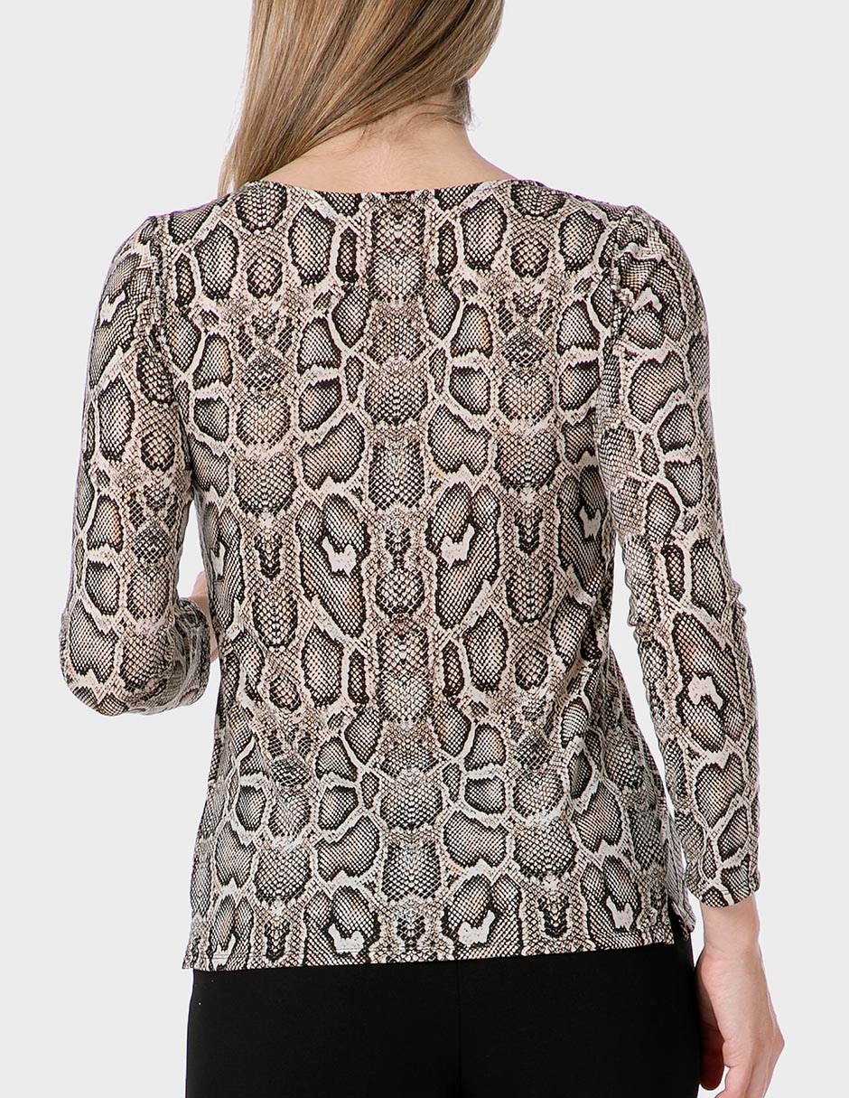 Playera manga 3/4 cuello V para mujer 2