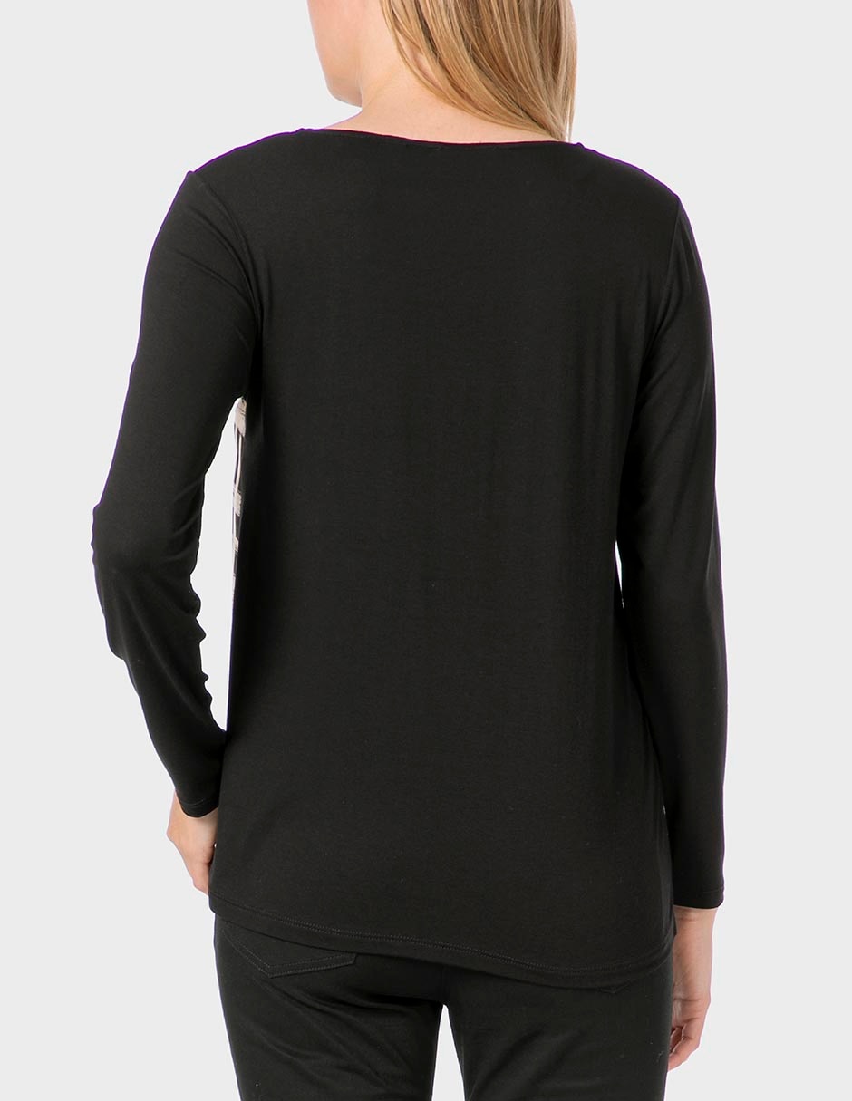 Playera manga larga cuello redondo para mujer 2