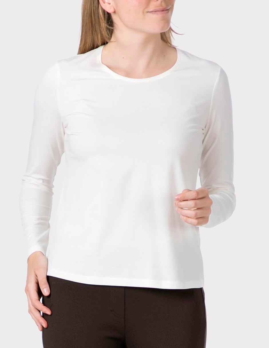 Playera manga larga cuello redondo para mujer Playera manga larga cuello redondo para mujer