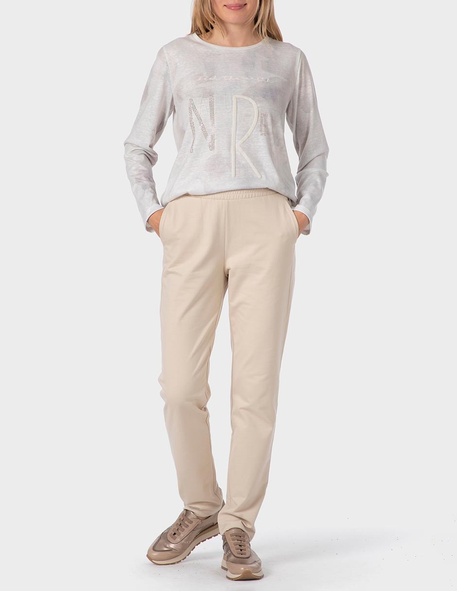 Pants regular con elástico para mujer 3