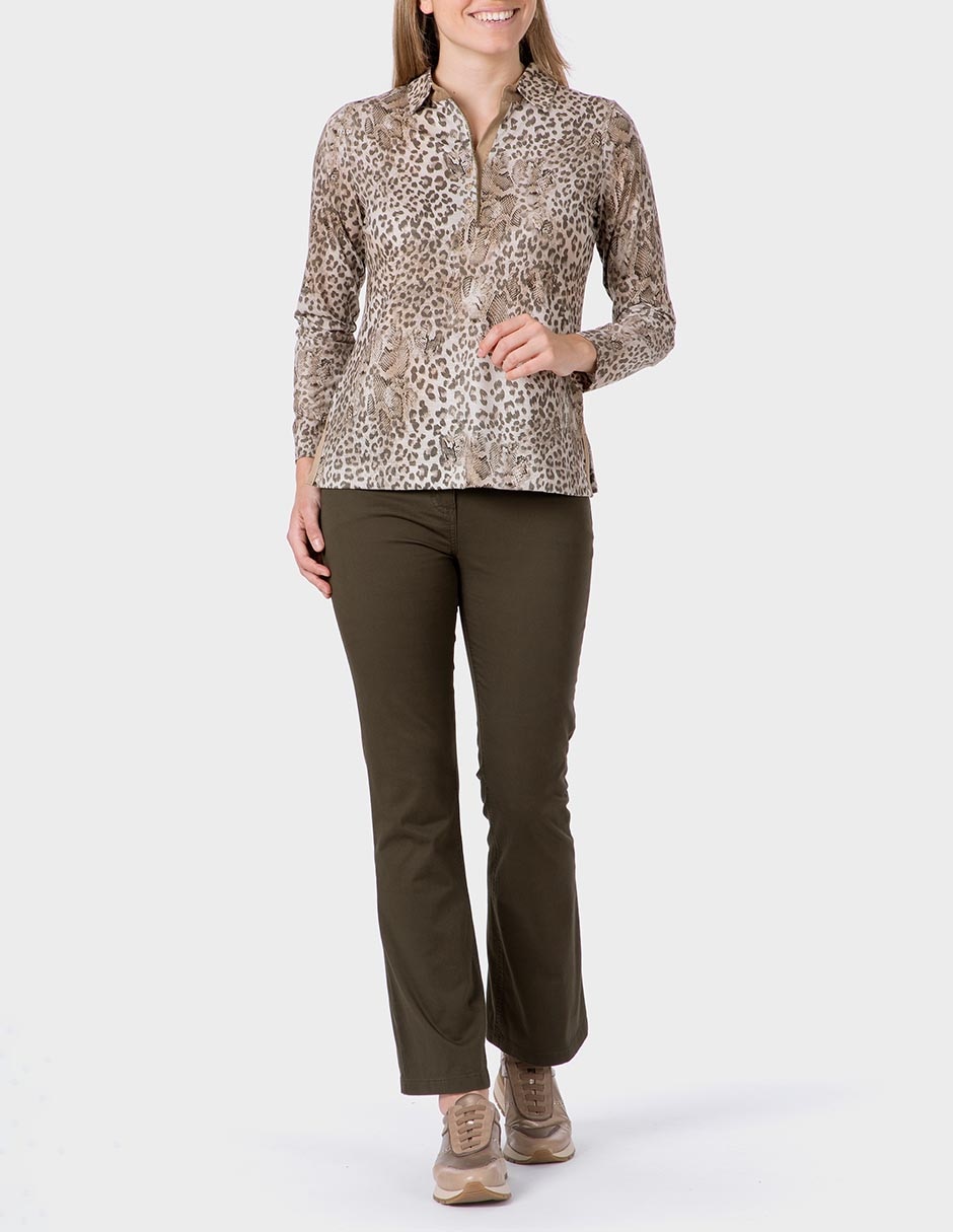 Blusa camisera manga larga para mujer 3