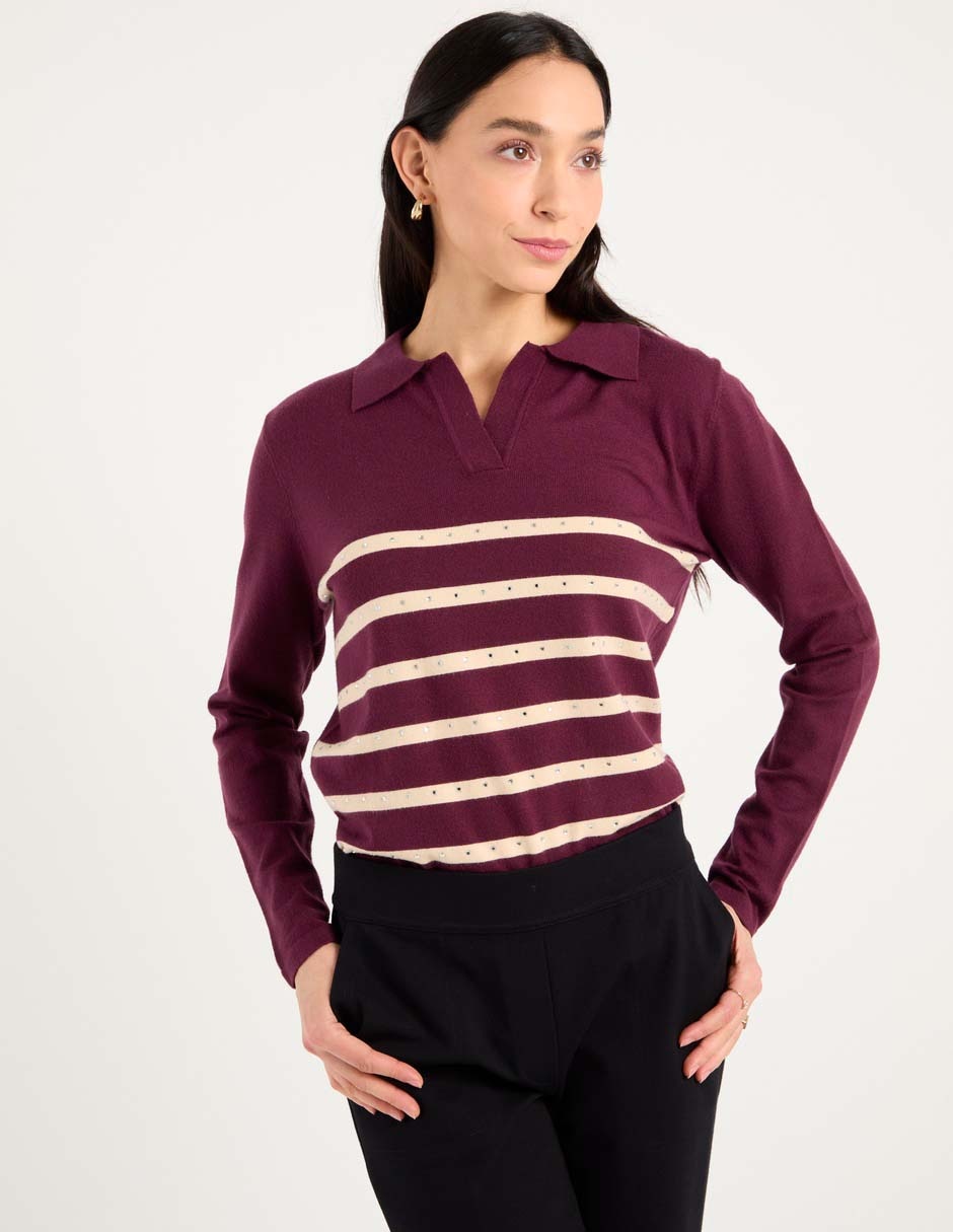 Suéter cuello camisero para mujer Suéter cuello camisero para mujer
