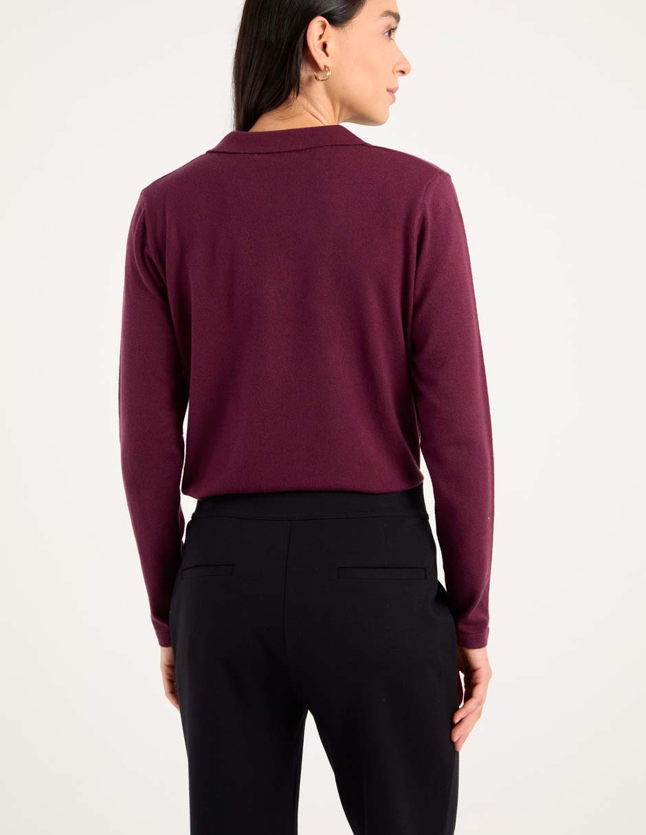 Suéter cuello camisero para mujer 2