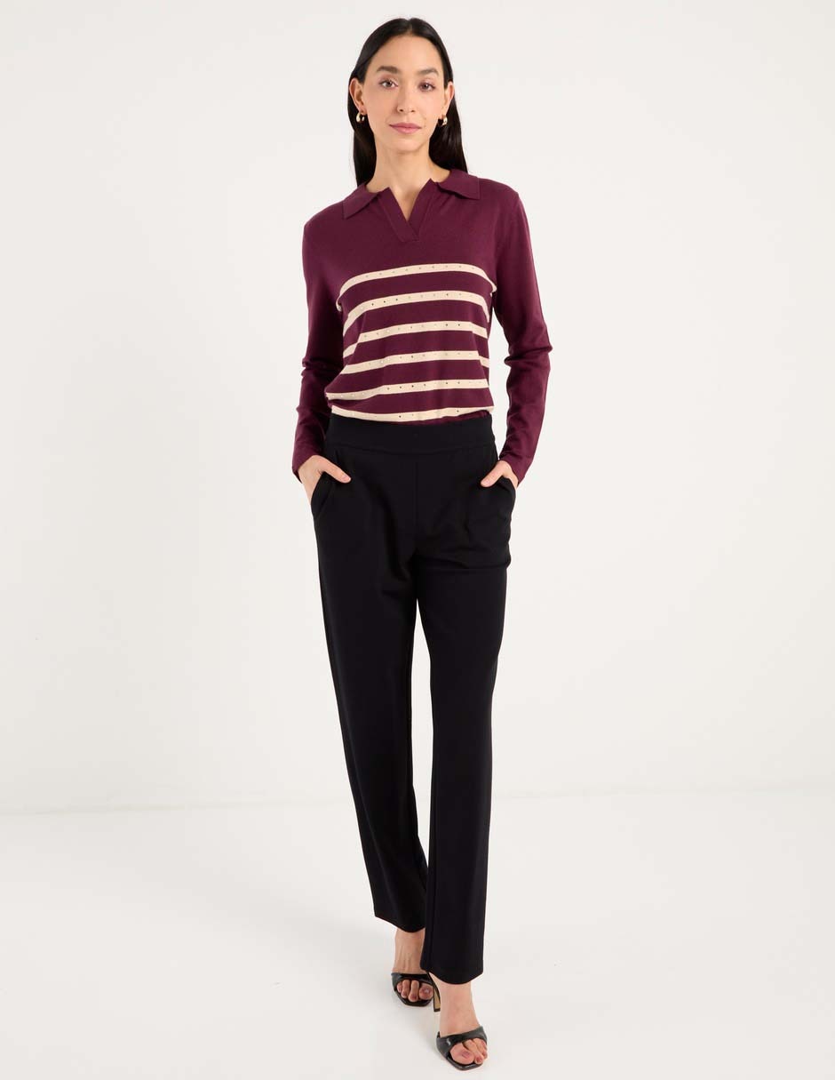 Suéter cuello camisero para mujer 3