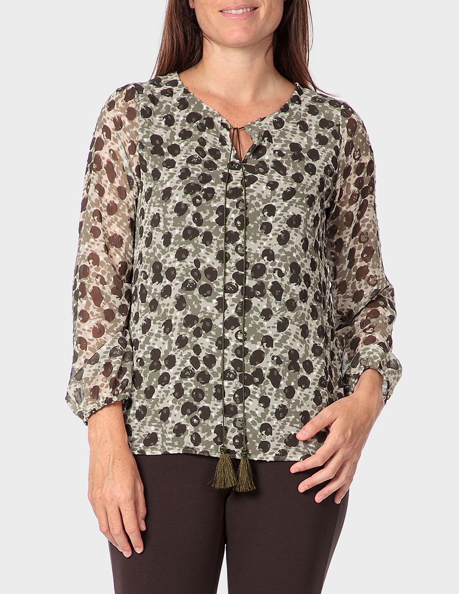 Blusa manga larga para mujer