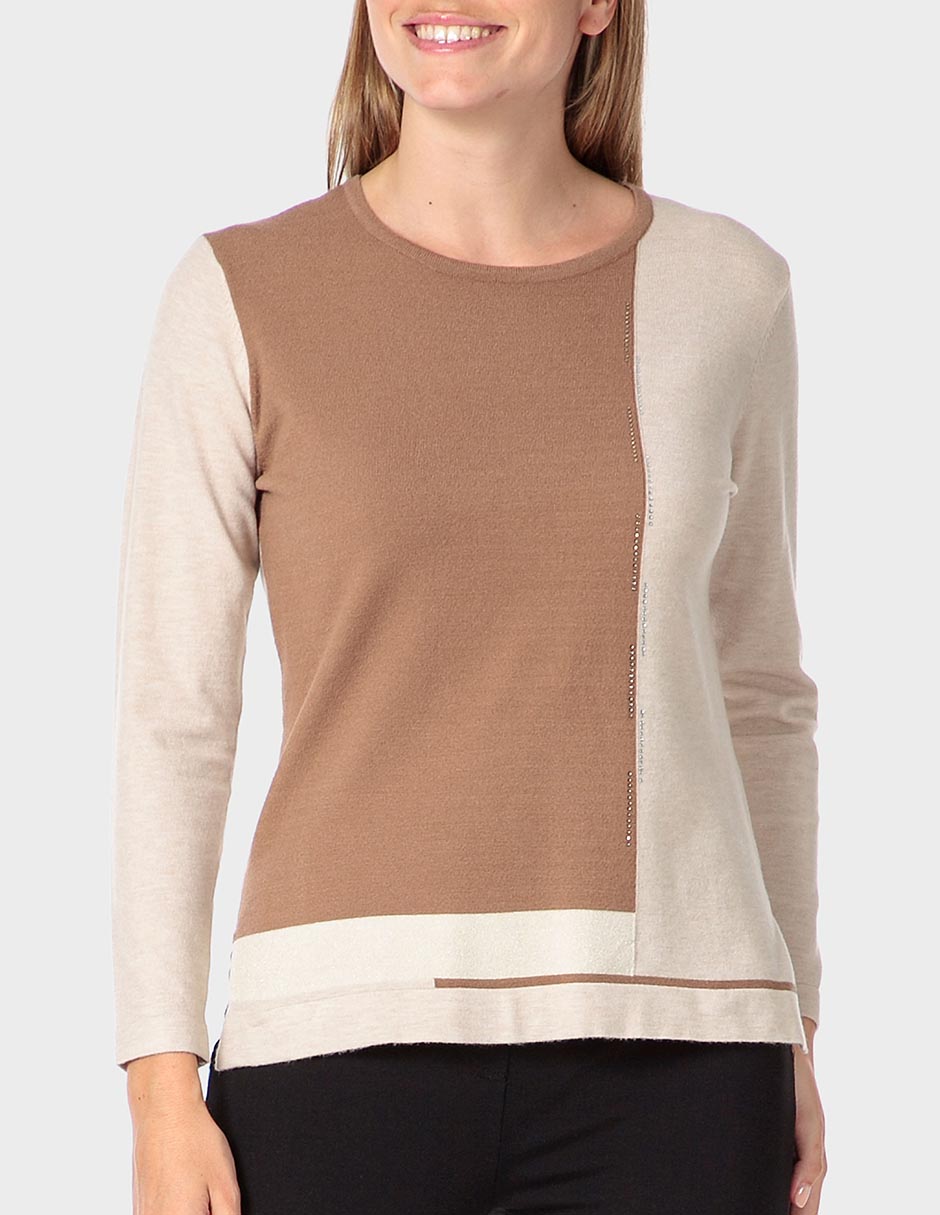 Suéter cuello redondo para mujer