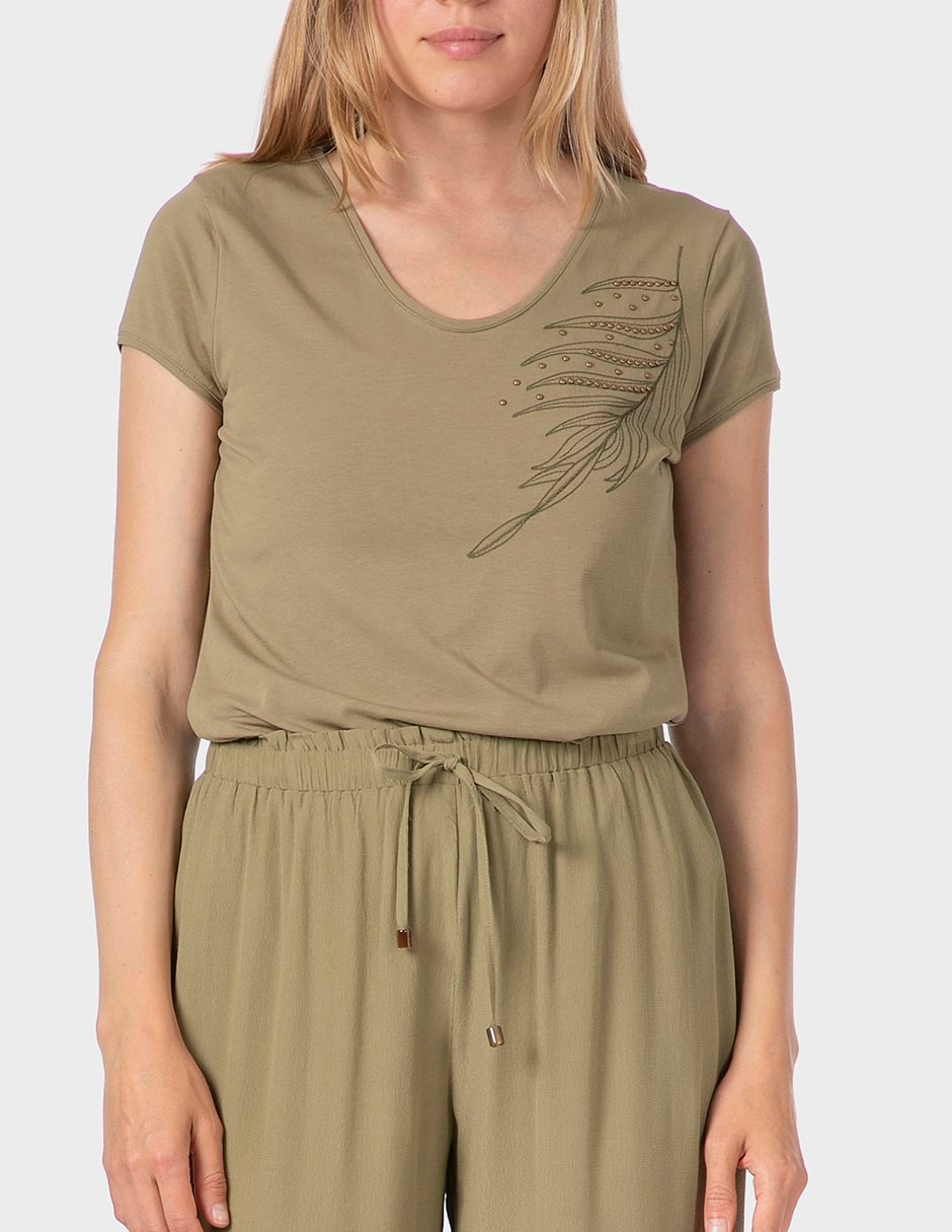 Playera manga corta cuello redondo para mujer Playera manga corta cuello redondo para mujer