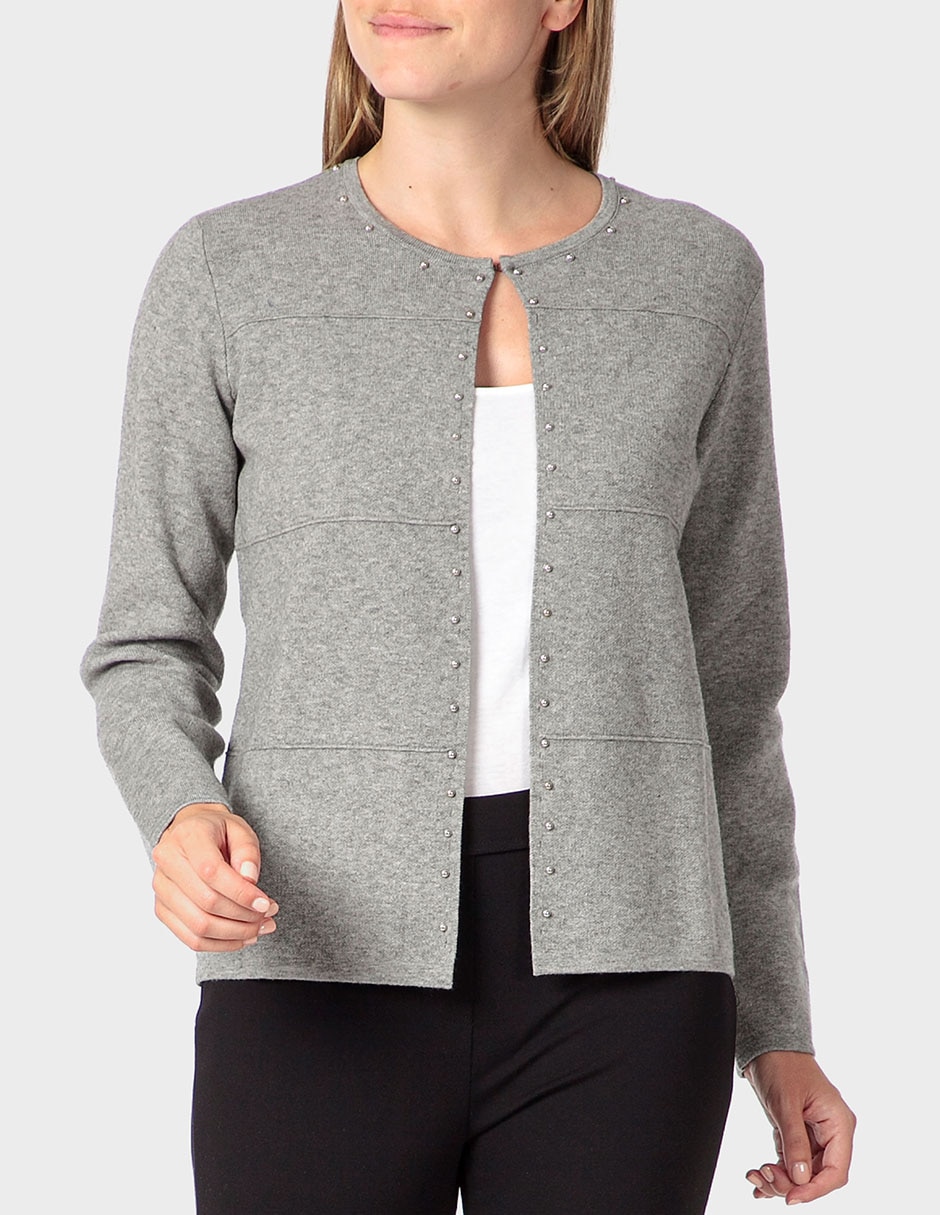 Suéter cuello con botón para mujer