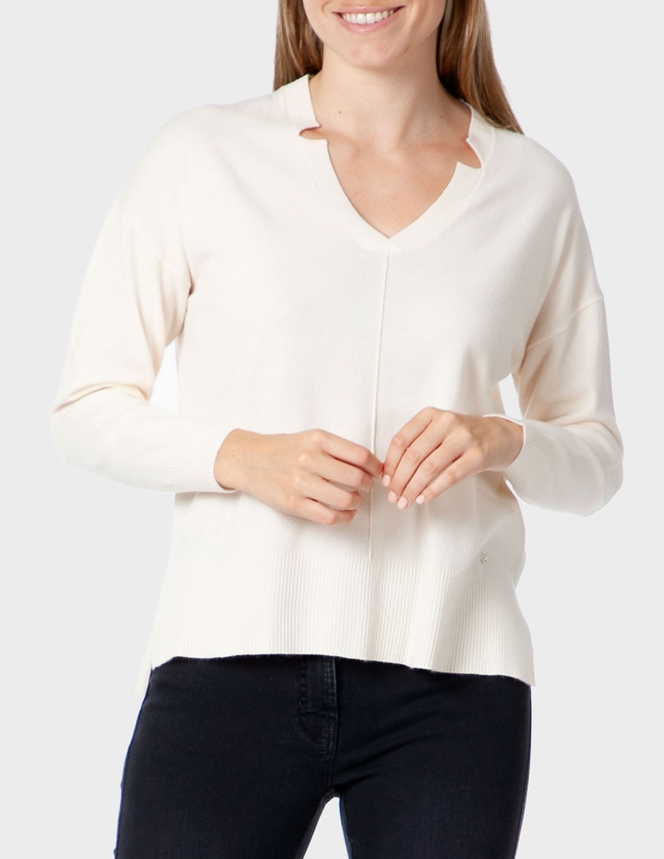 Suéter cuello v para mujer
