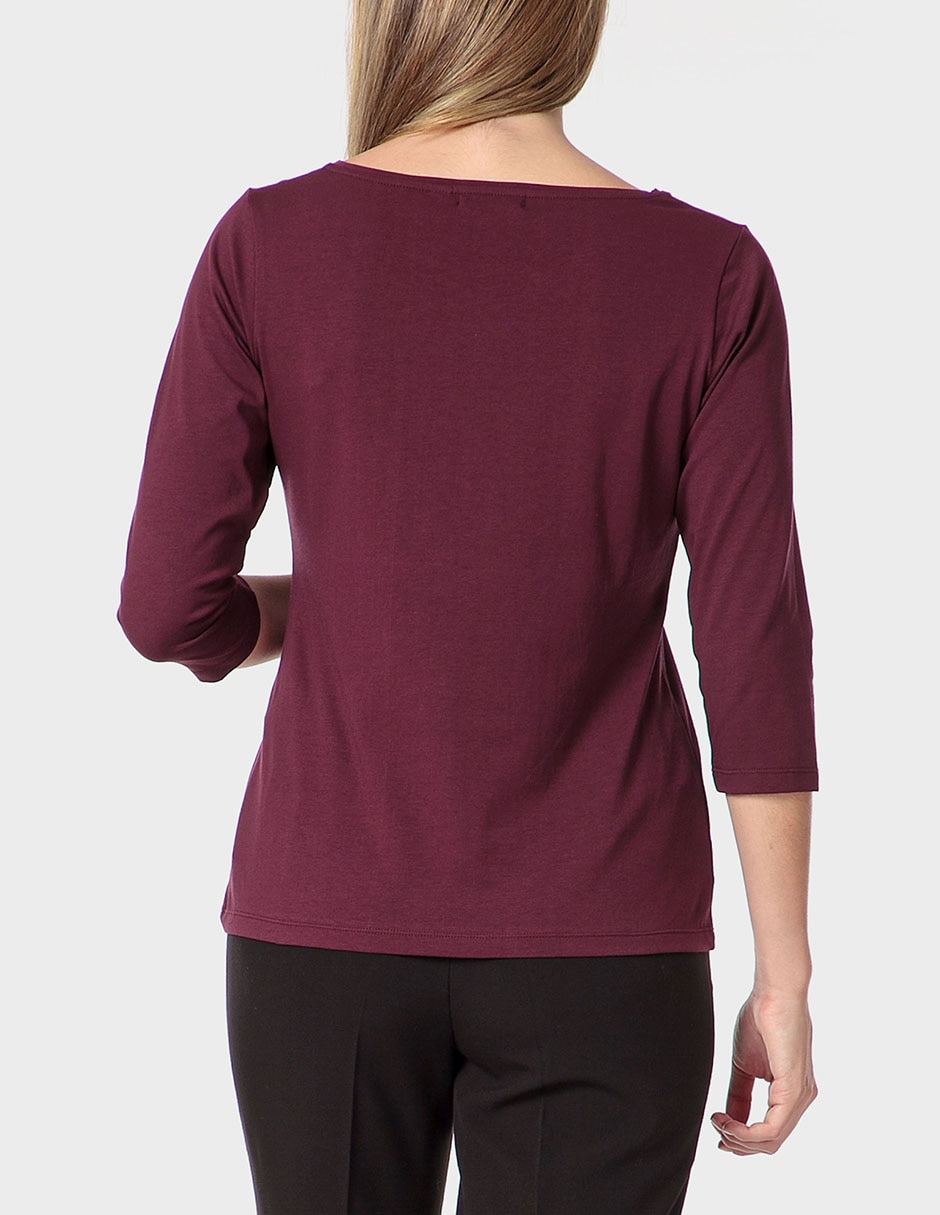 Playera manga 3/4 cuello redondo para mujer 2
