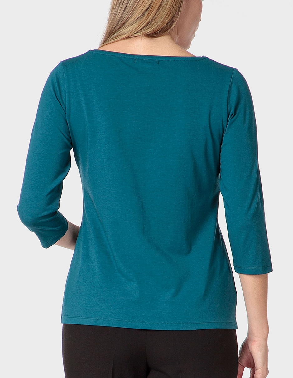 Playera manga 3/4 Punt Roma cuello redondo para mujer