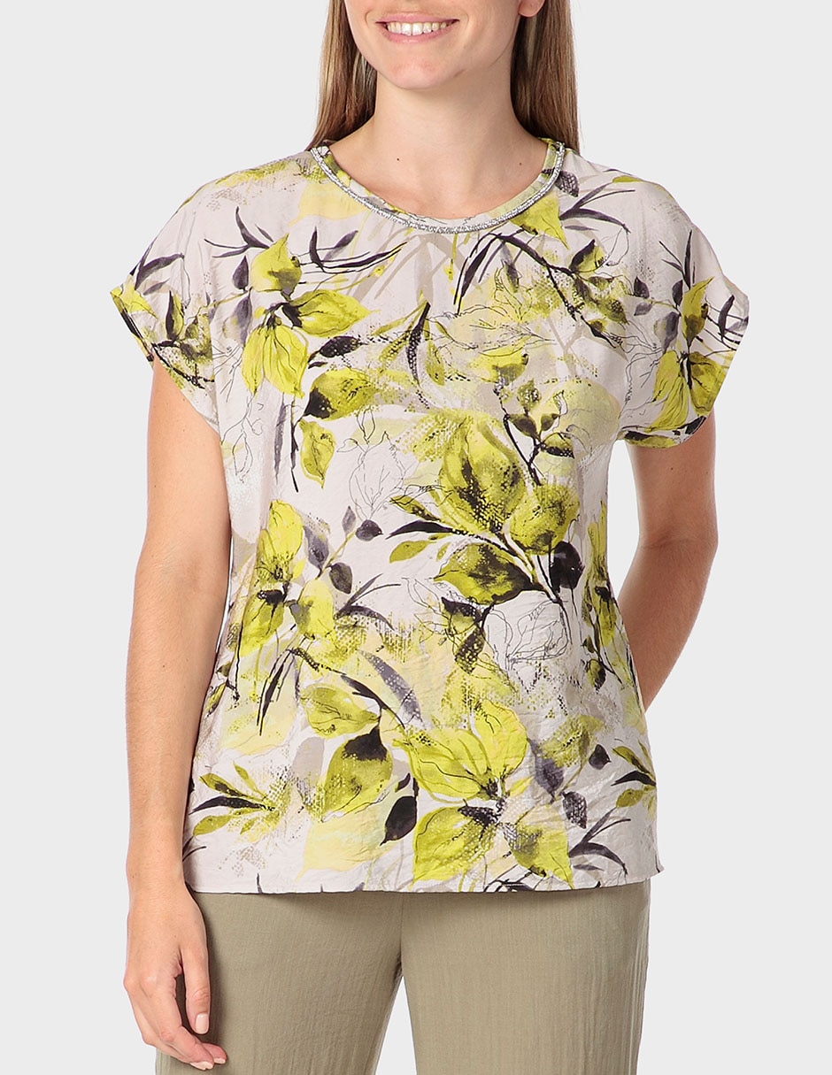 Blusa túnica manga corta para mujer