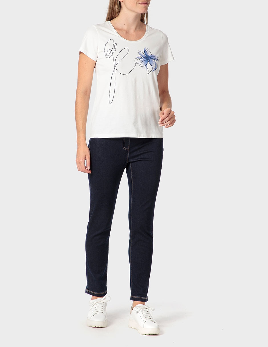 Playera manga corta cuello redondo para mujer 3