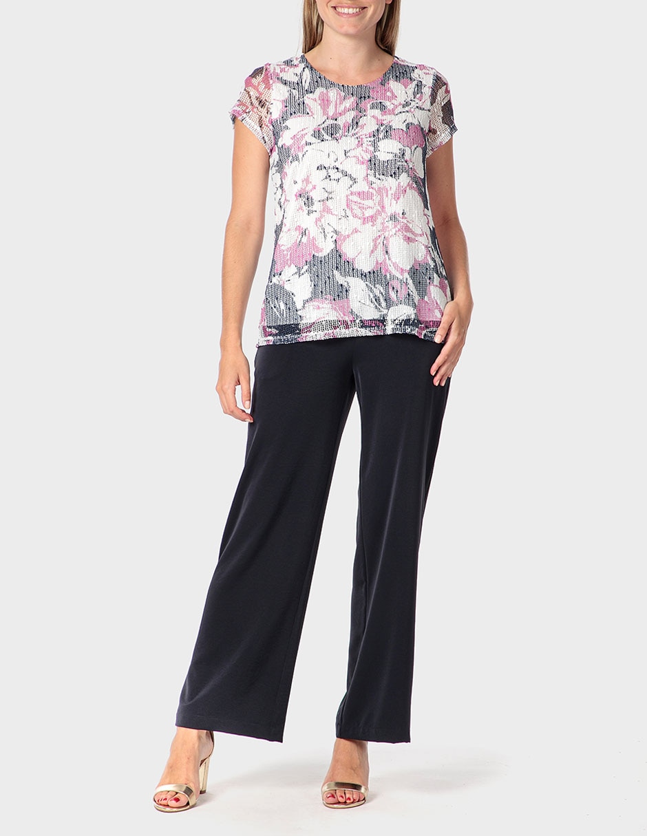 Playera manga corta cuello redondo para mujer 3