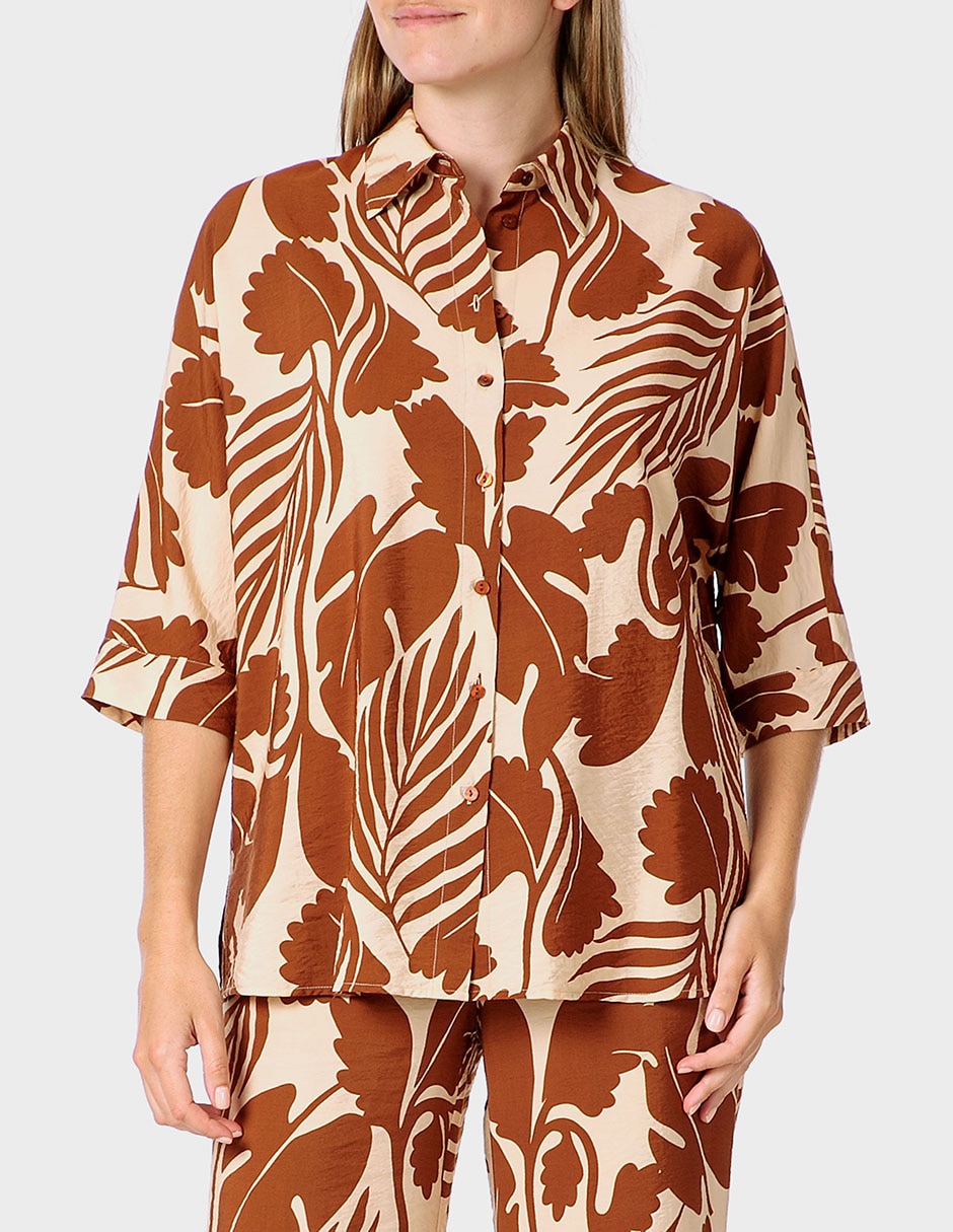 Blusa manga al codo para mujer