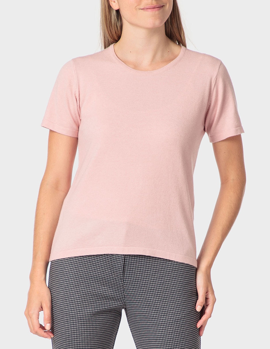 Playera manga corta cuello redondo para mujer Playera manga corta cuello redondo para mujer