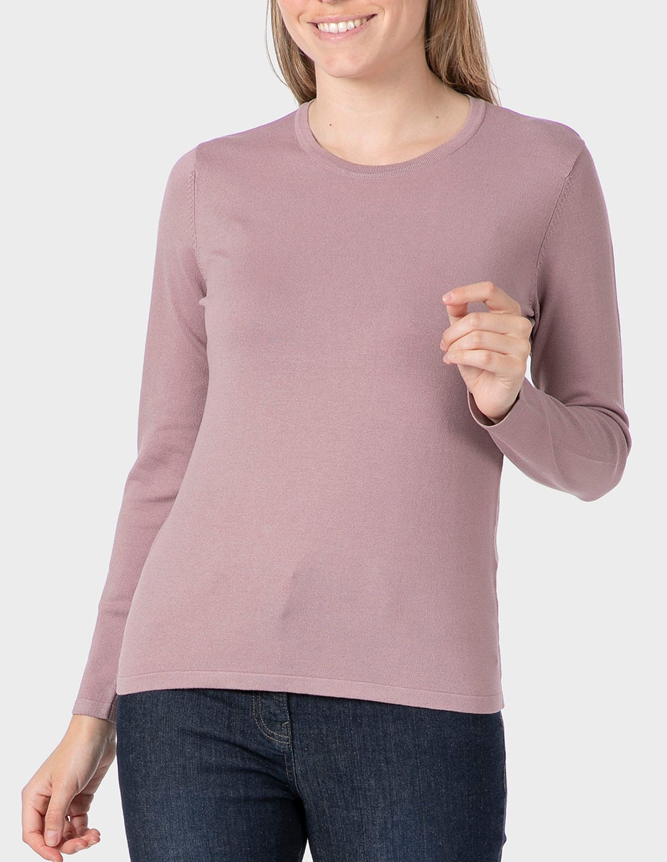 Suéter cuello redondo para mujer