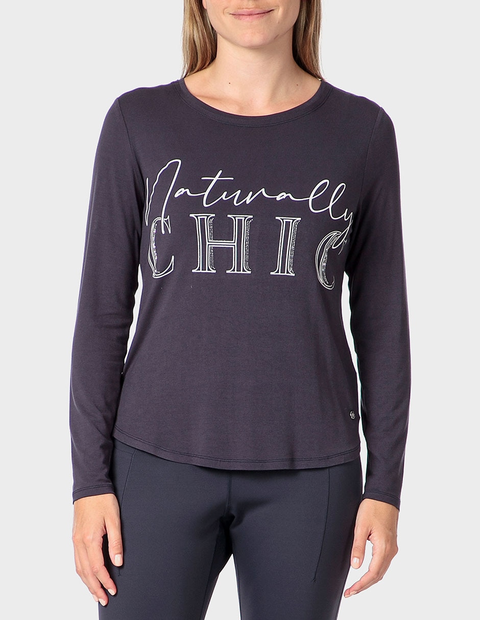 Playera manga corta cuello redondo para mujer