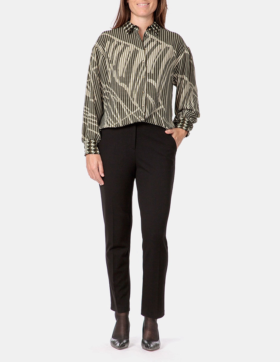 Blusa camisera manga larga para mujer 3