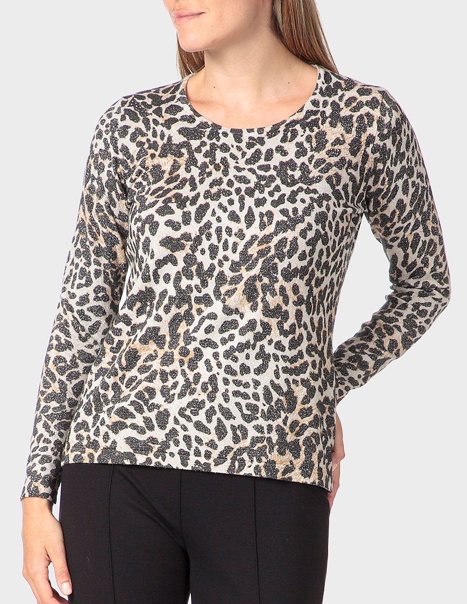 Suéter cuello ojal para mujer