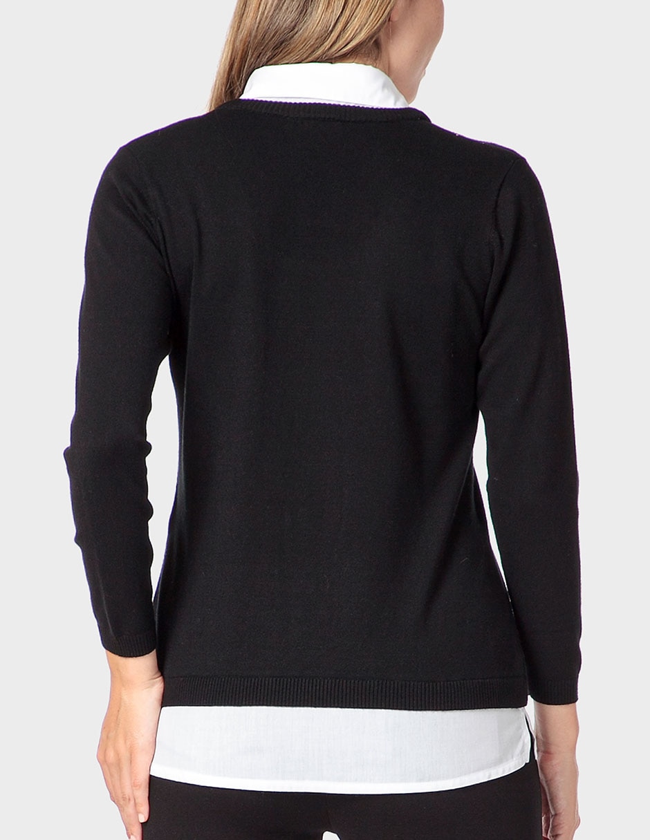 Suéter cuello ojal para mujer 2
