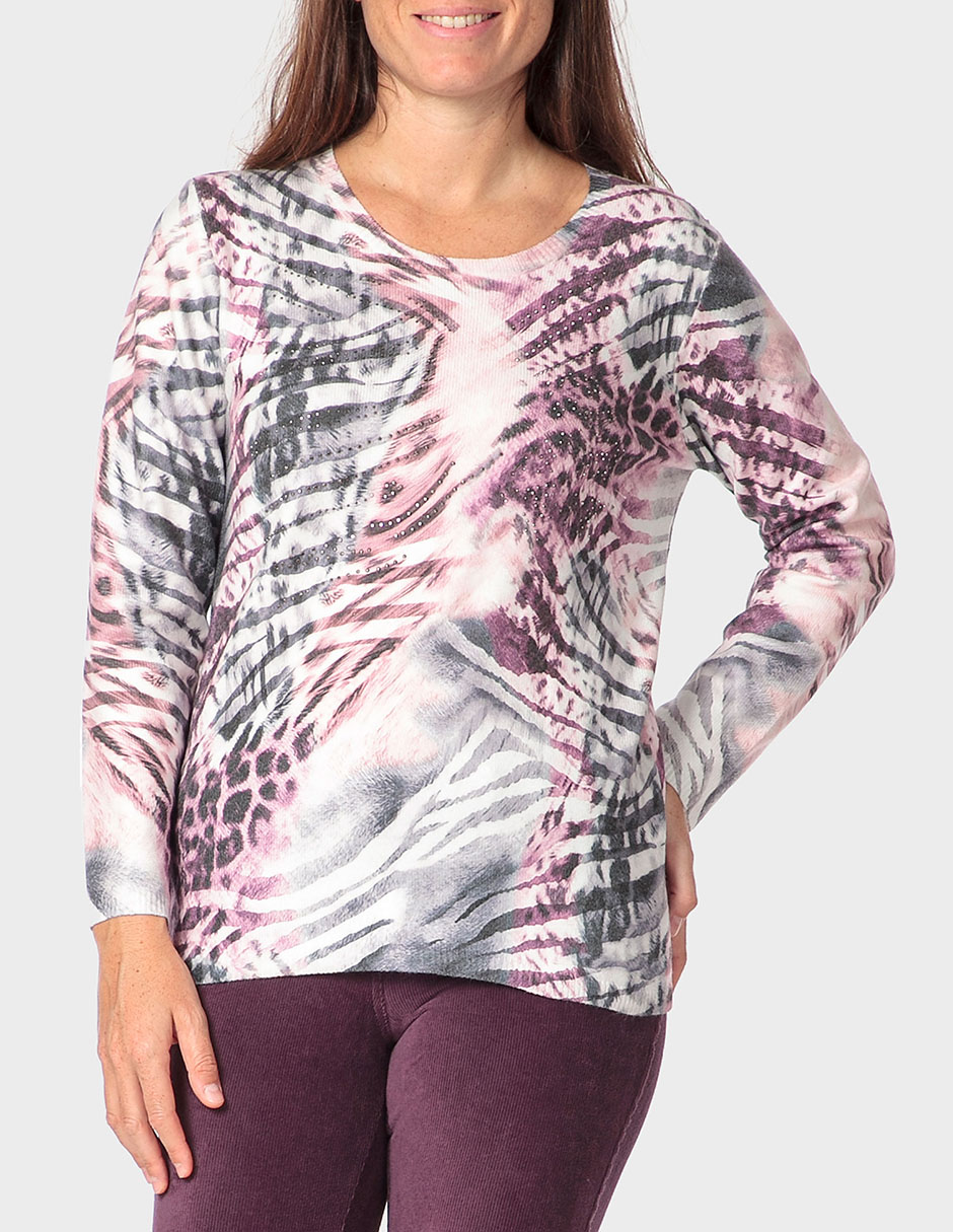 Suéter cuello ojal para mujer Suéter cuello ojal para mujer