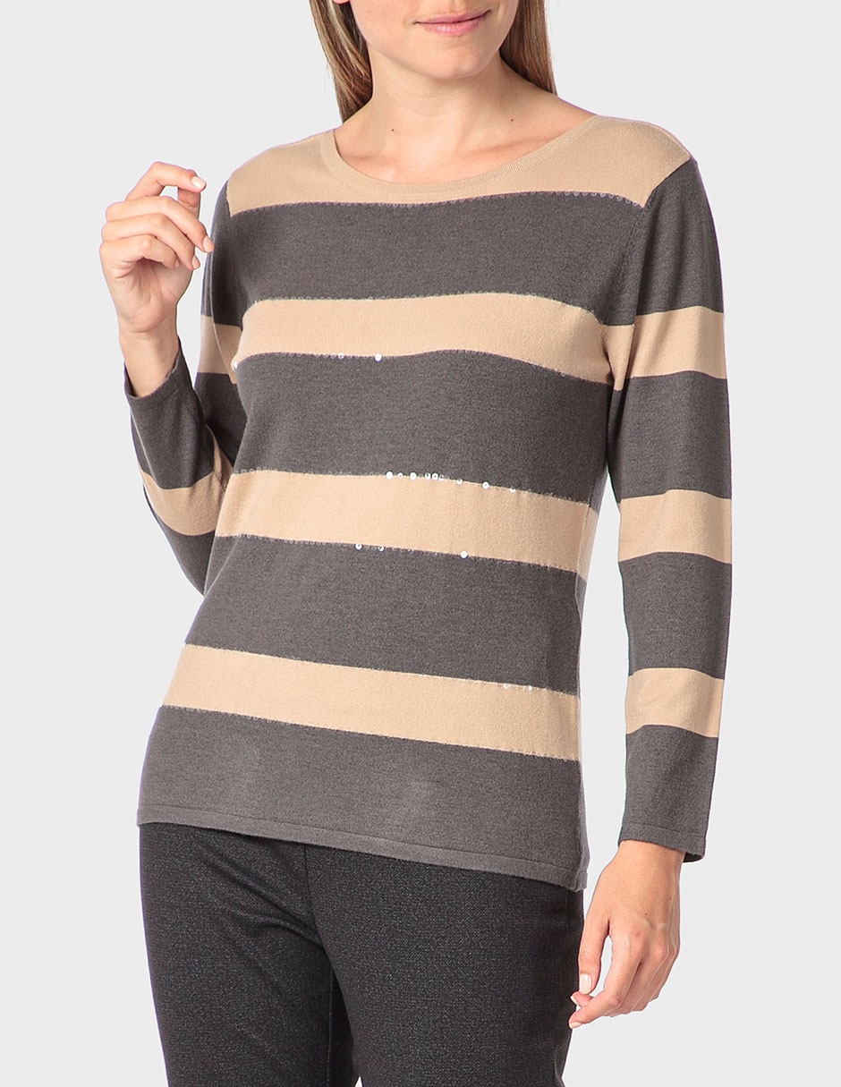 Suéter cuello ojal para mujer Suéter cuello ojal para mujer