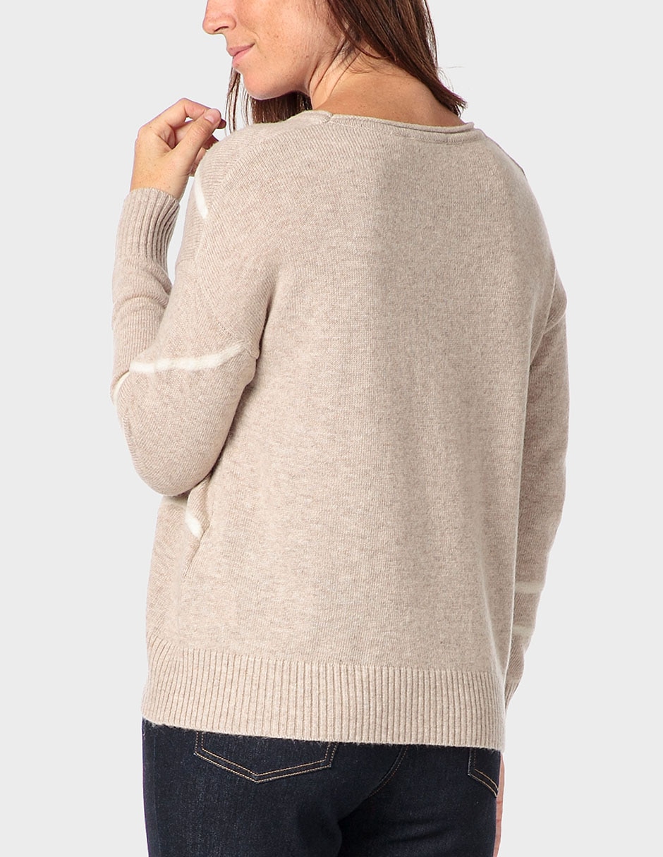 Suéter marca cuello ojal para mujer 2