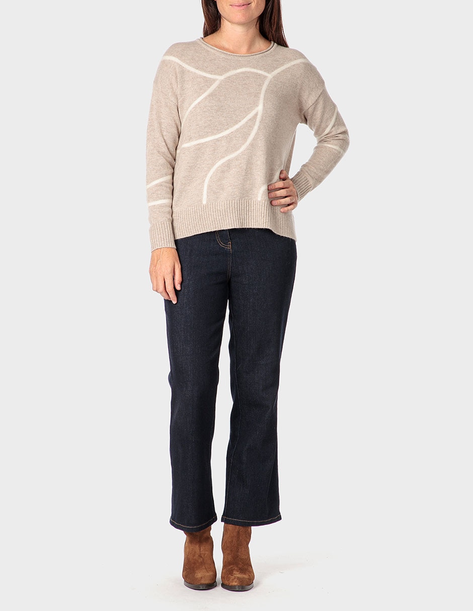 Suéter marca cuello ojal para mujer 3