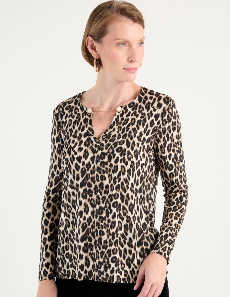 Playera manga larga cuello V para mujer Playera manga larga cuello V para mujer
