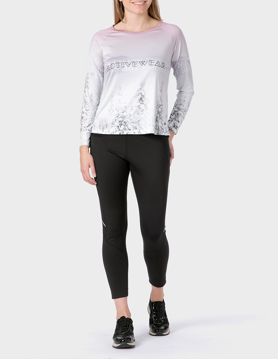 Playera manga larga cuello redondo para mujer 3