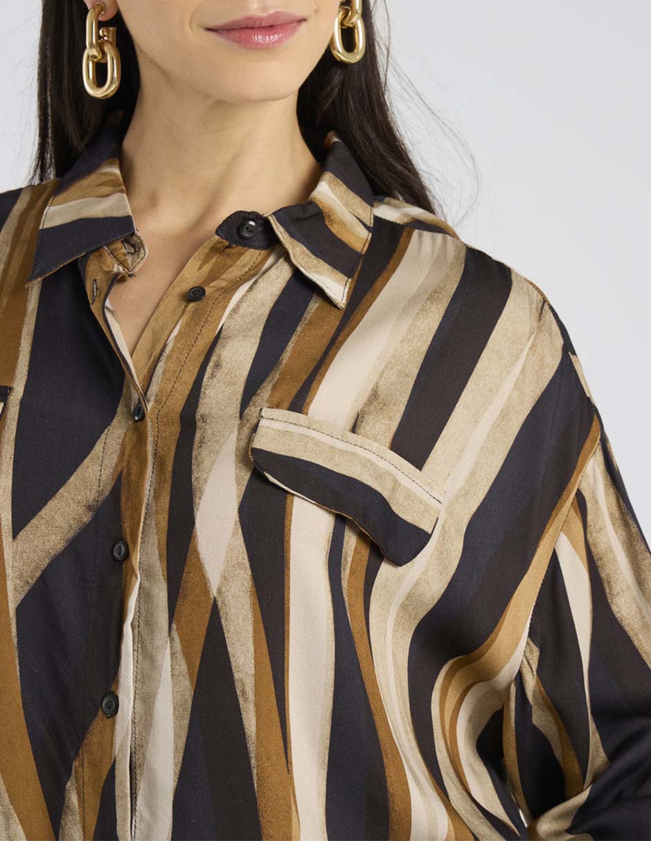 Blusa camisera manga larga para mujer 4