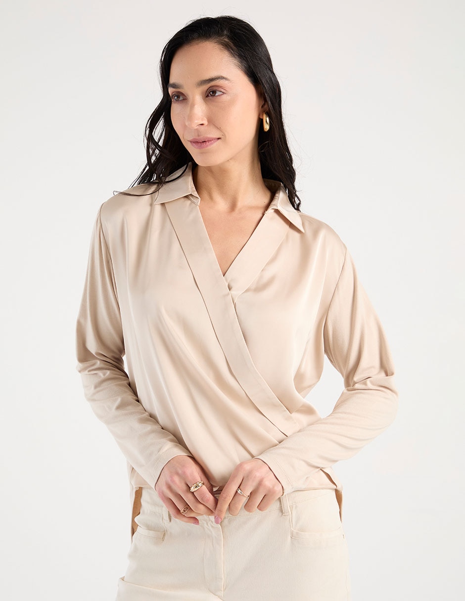 Blusa manga larga para mujer