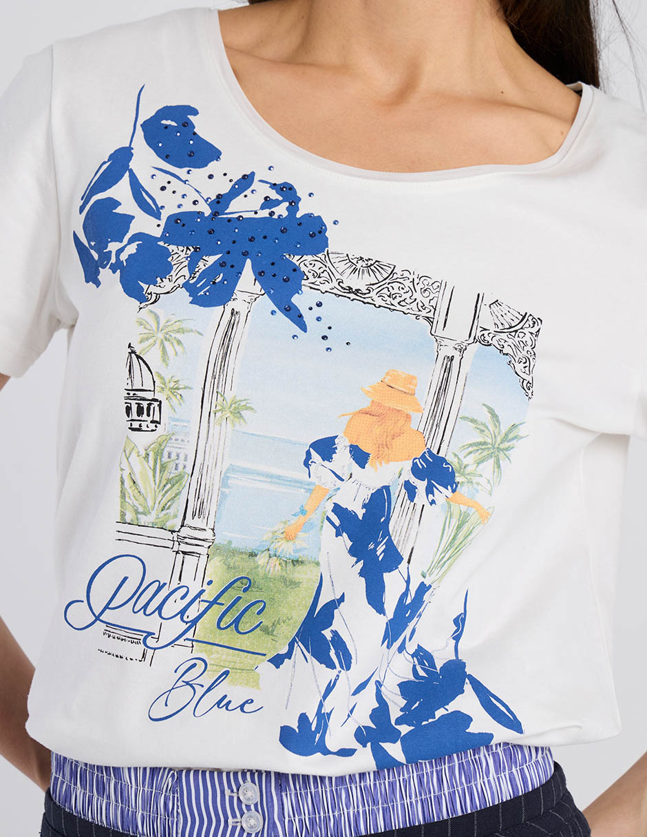 Playera manga corta cuello redondo para mujer 4