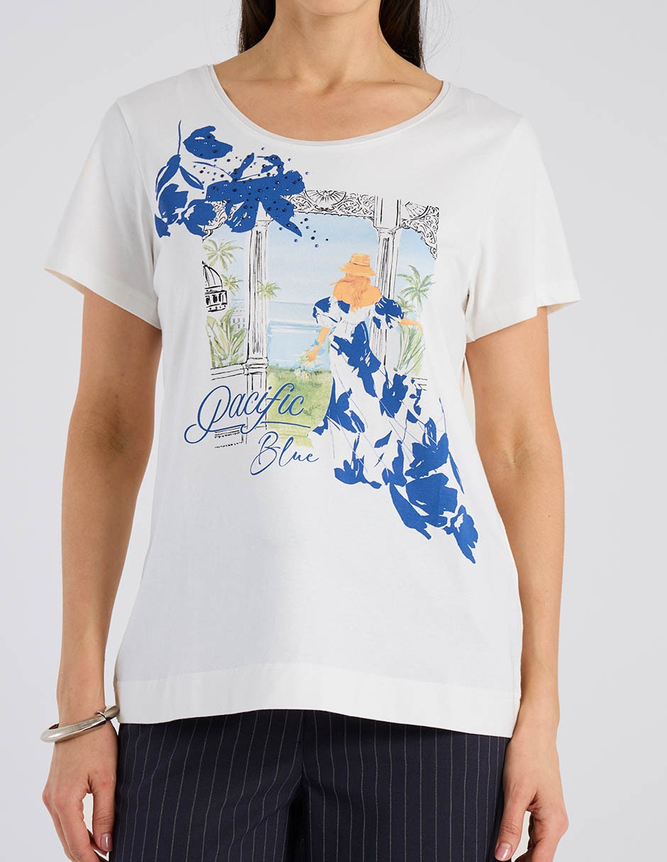 Playera manga corta cuello redondo para mujer 5