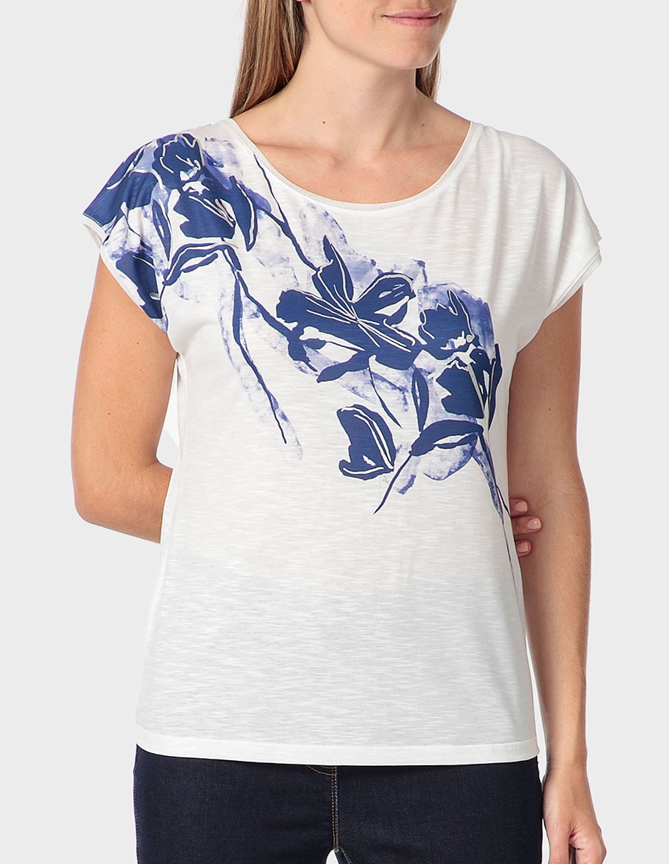 Playera manga larga cuello redondo para mujer
