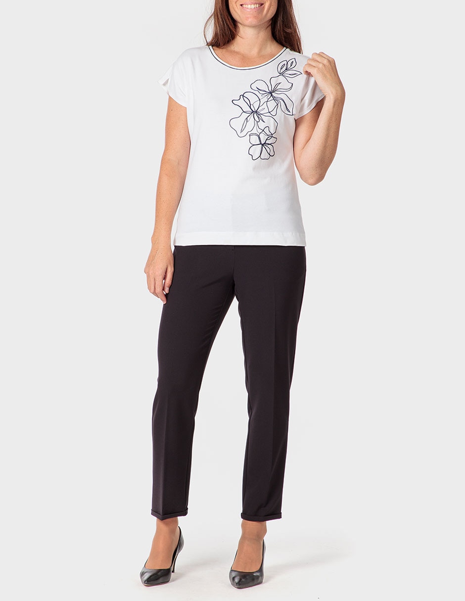 Playera manga corta cuello redondo para mujer 3