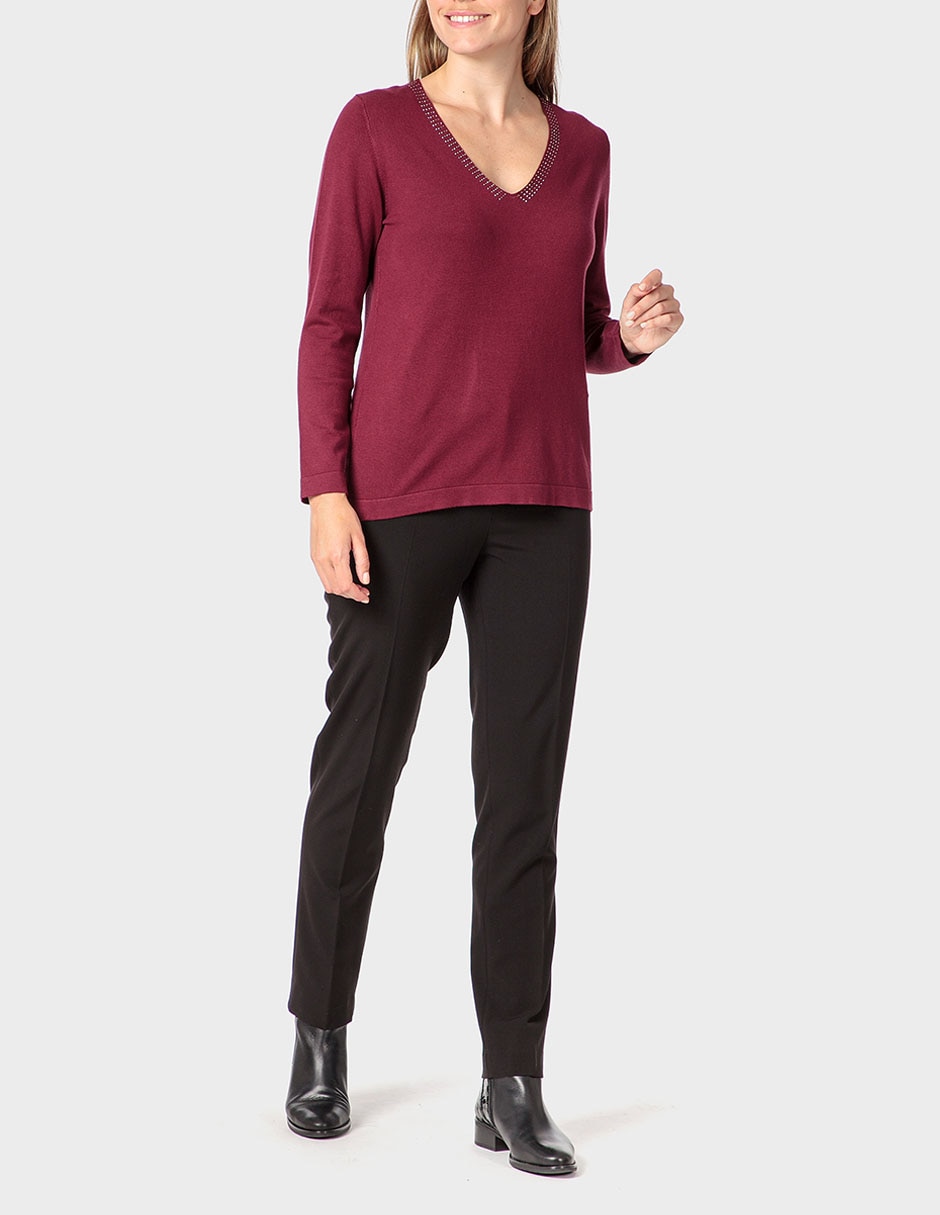 Suéter cuello v para mujer 3