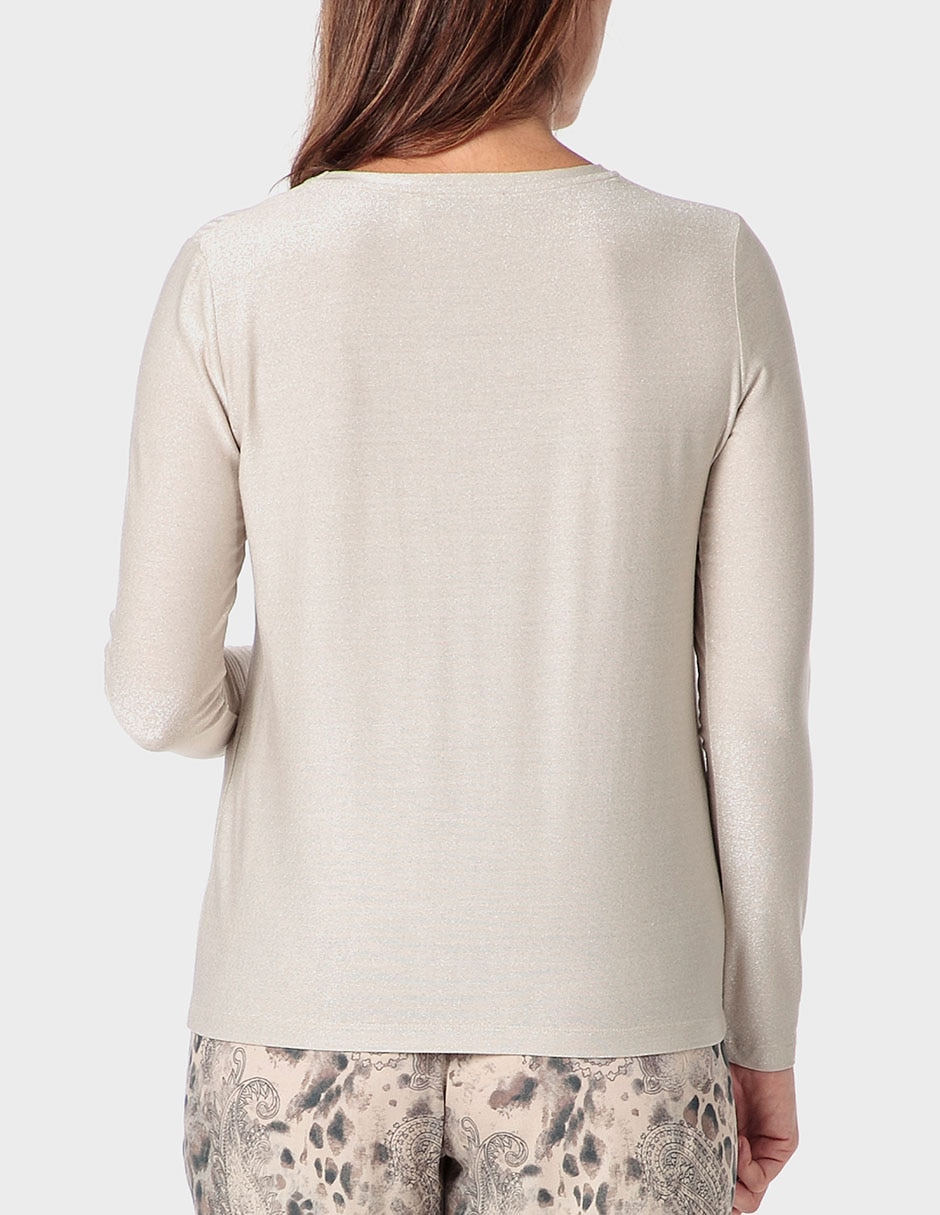 Playera manga larga cuello redondo para mujer 2