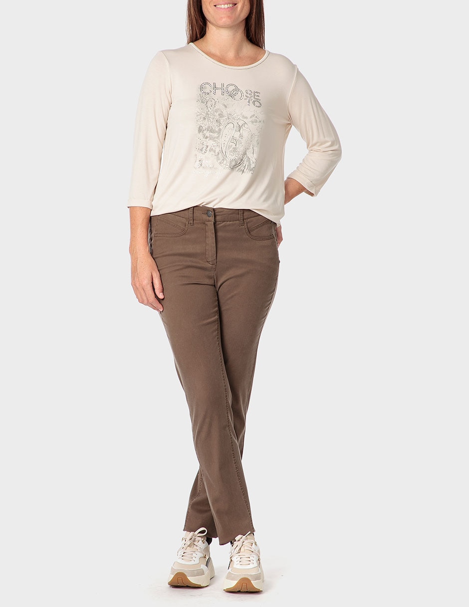 Playera manga 3/4 cuello redondo para mujer 3